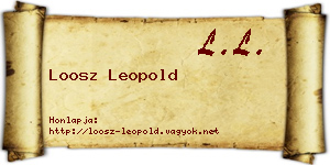 Loosz Leopold névjegykártya